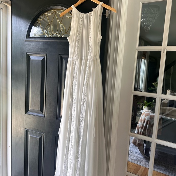 Anthropologie Bailey 44 White Gypsy lace-inset maxi dress - Picture 2 of 8